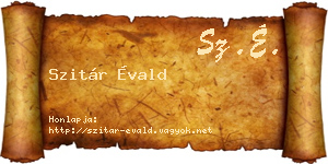 Szitár Évald névjegykártya